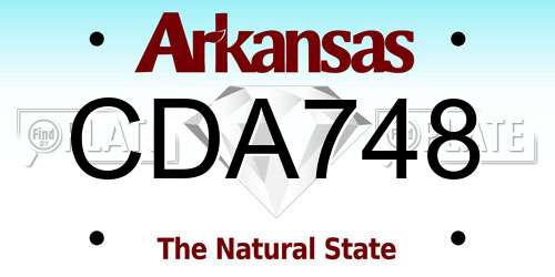 CDA748 Arkansas License Plate
