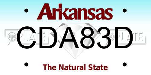 CDA83D Arkansas License Plate