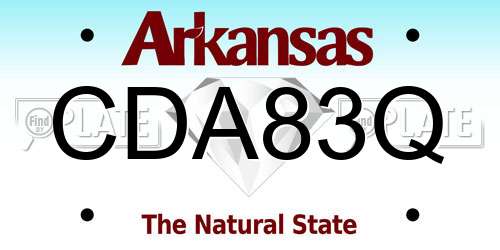 CDA83Q Arkansas License Plate