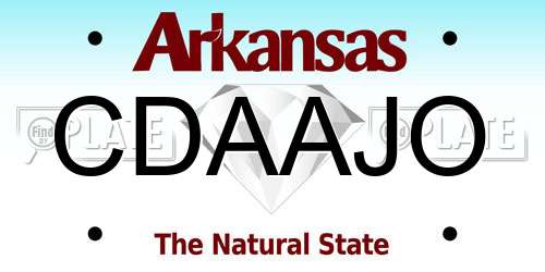 CDAAJO Arkansas License Plate