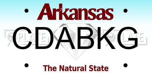 CDABKG Arkansas License Plate