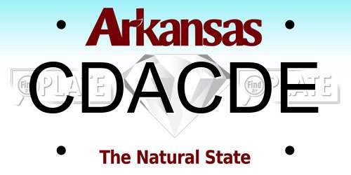 CDACDE Arkansas License Plate