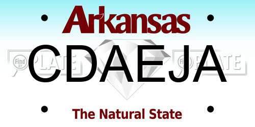 CDAEJA Arkansas License Plate