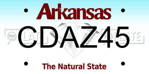 CDAZ45 Arkansas License Plate