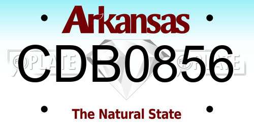 CDB0856 Arkansas License Plate