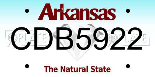 CDB5922 Arkansas License Plate