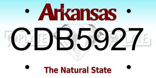 CDB5927 Arkansas License Plate