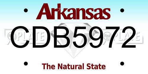 CDB5972 Arkansas License Plate