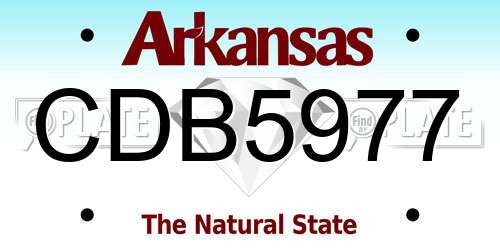 CDB5977 Arkansas License Plate
