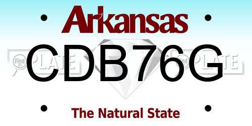 CDB76G Arkansas License Plate