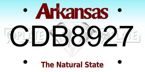 CDB8927 Arkansas License Plate