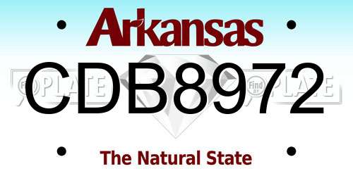 CDB8972 Arkansas License Plate