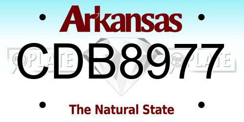 CDB8977 Arkansas License Plate