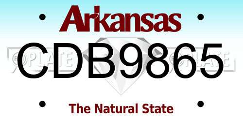 CDB9865 Arkansas License Plate