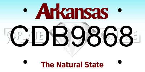 CDB9868 Arkansas License Plate
