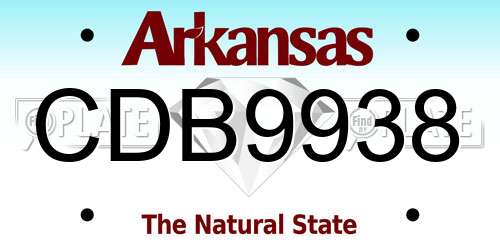 CDB9938 Arkansas License Plate
