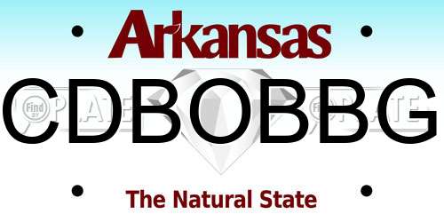 CDBOBBG Arkansas License Plate