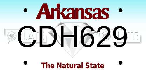 CDH629 Arkansas License Plate