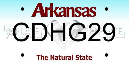 CDHG29 Arkansas License Plate