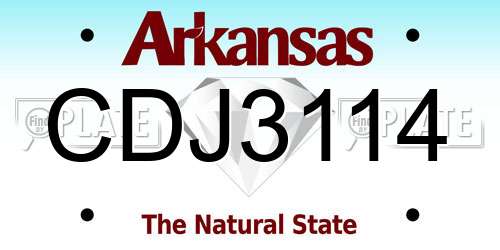 CDJ3114 Arkansas License Plate