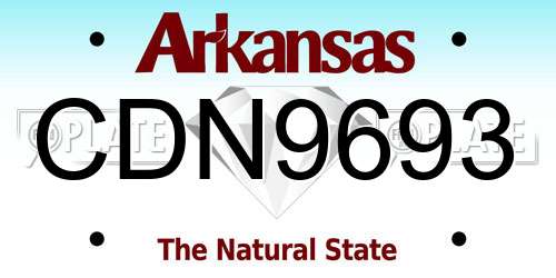 CDN9693 Arkansas License Plate
