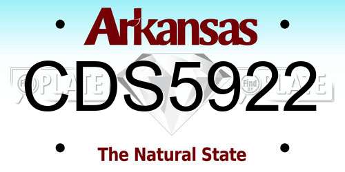 CDS5922 Arkansas License Plate