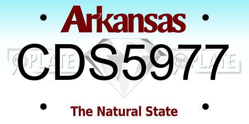 CDS5977 Arkansas License Plate