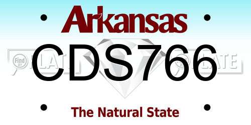 CDS766 Arkansas License Plate