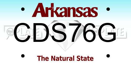 CDS76G Arkansas License Plate