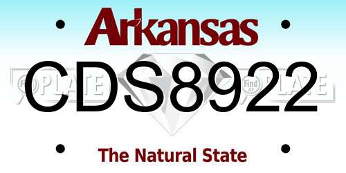 CDS8922 Arkansas License Plate