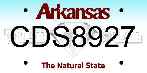 CDS8927 Arkansas License Plate