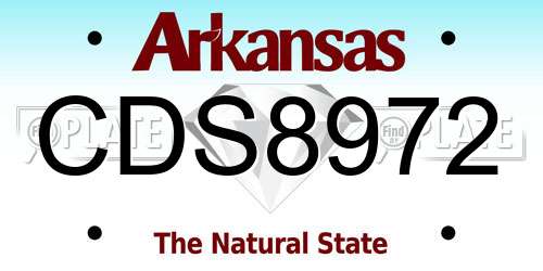 CDS8972 Arkansas License Plate