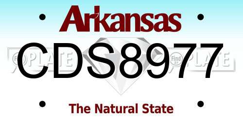 CDS8977 Arkansas License Plate