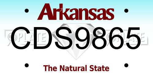 CDS9865 Arkansas License Plate
