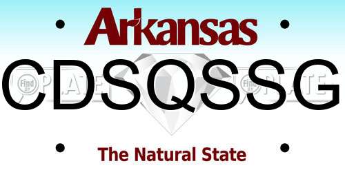 CDSQSSG Arkansas License Plate