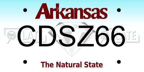 CDSZ66 Arkansas License Plate