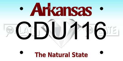 CDU116 Arkansas License Plate