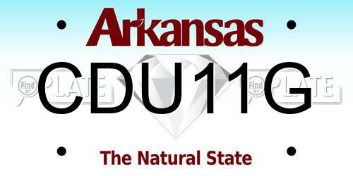 CDU11G Arkansas License Plate