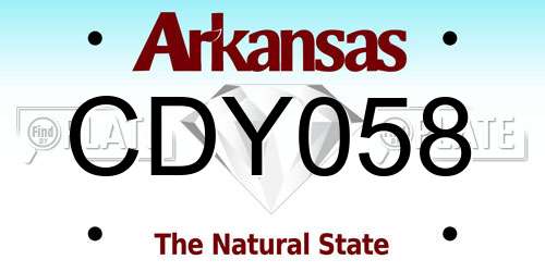 CDY058 Arkansas License Plate