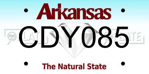 CDY085 Arkansas License Plate