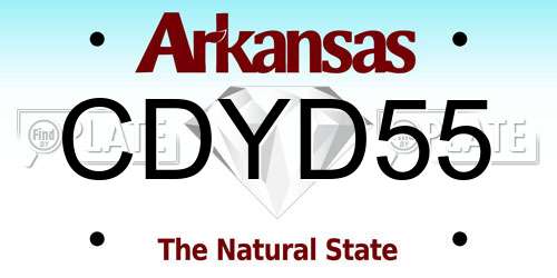 CDYD55 Arkansas License Plate