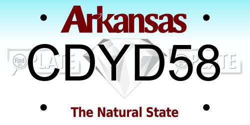 CDYD58 Arkansas License Plate