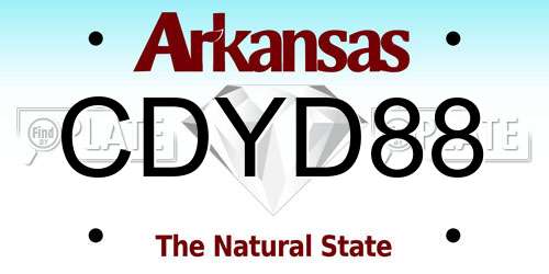 CDYD88 Arkansas License Plate