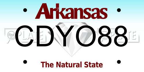 CDYO88 Arkansas License Plate