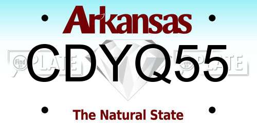 CDYQ55 Arkansas License Plate
