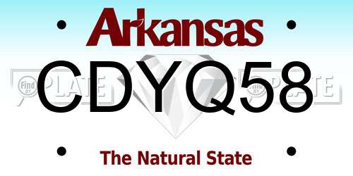 CDYQ58 Arkansas License Plate