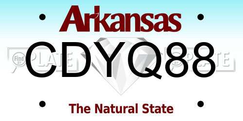 CDYQ88 Arkansas License Plate