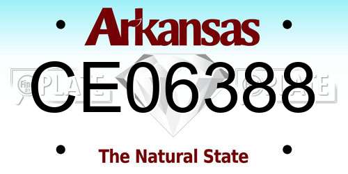 CE06388 Arkansas License Plate
