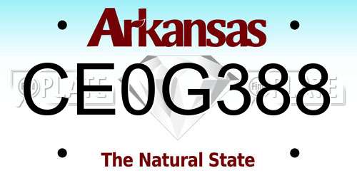 CE0G388 Arkansas License Plate
