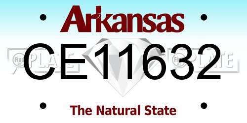 CE11632 Arkansas License Plate